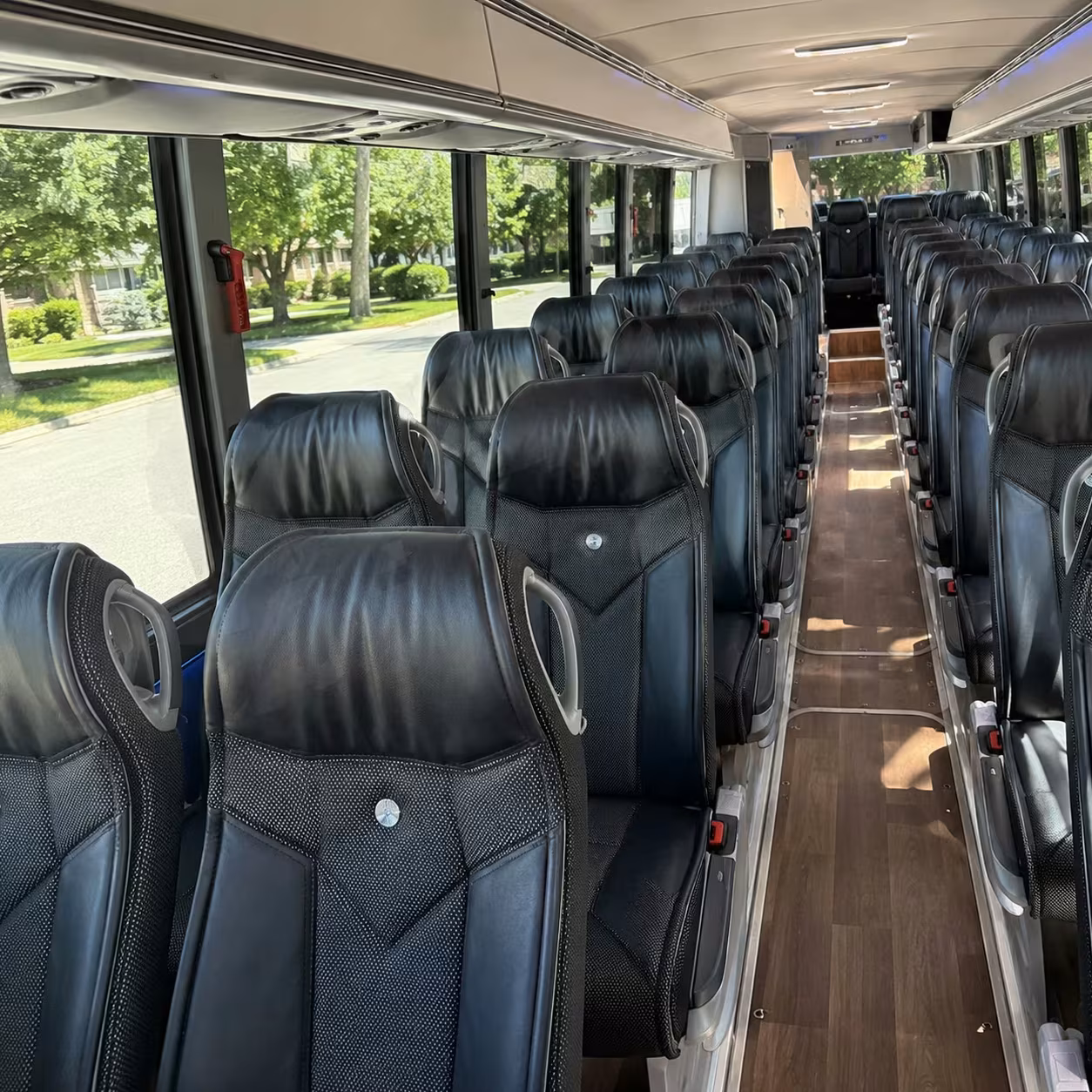 56 passenger charter bus inside
