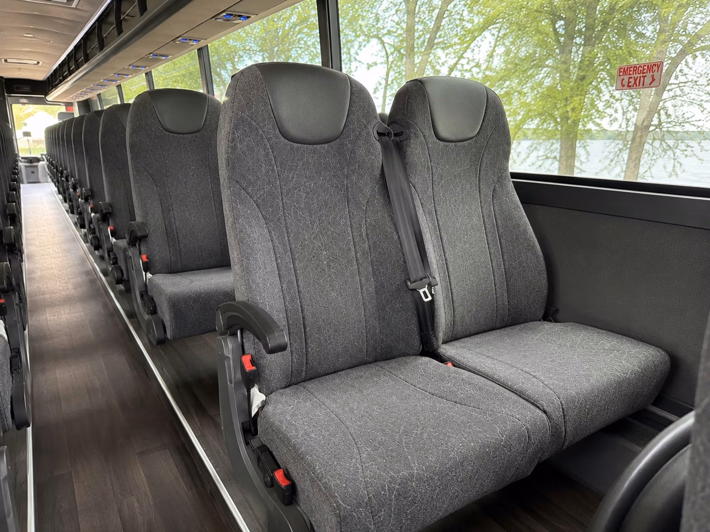 56 passenger charter bus interior