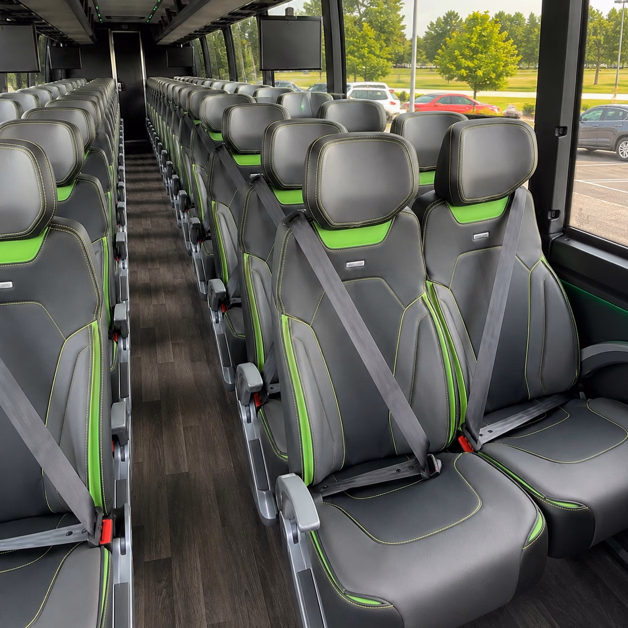 redding charter bus inside