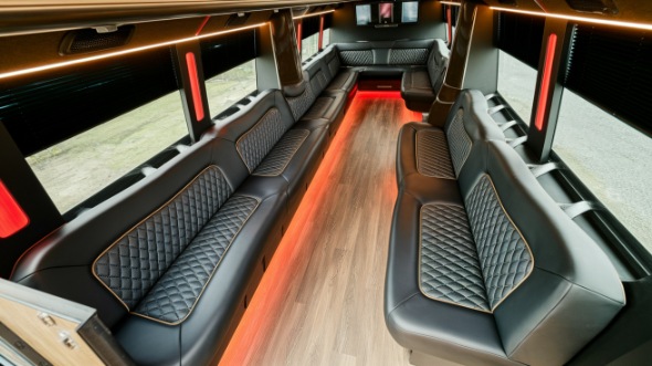 party bus rental interior redding