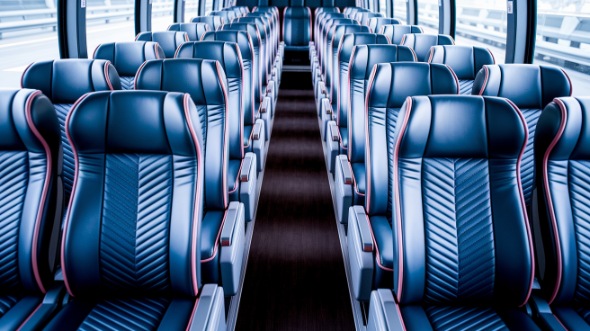 redding 50 passenger charter bus inside