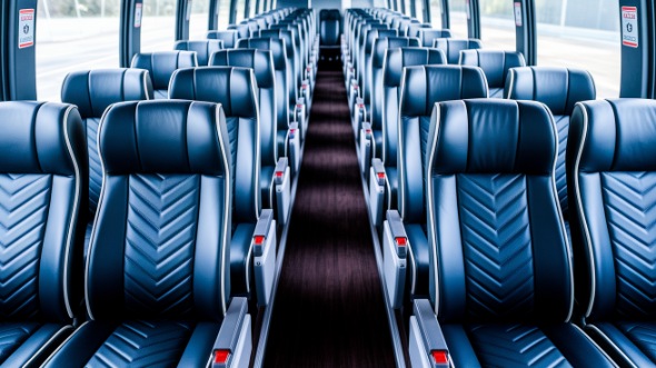 redding 54 passenger charter bus inside