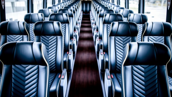redding 55 passenger charter bus inside
