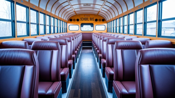 school bus rental interior redding